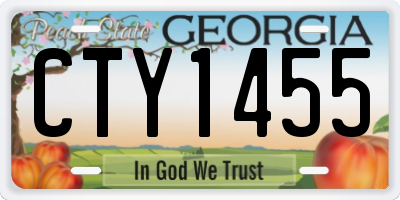GA license plate CTY1455