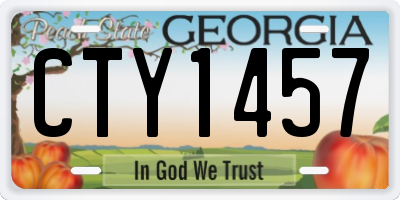 GA license plate CTY1457