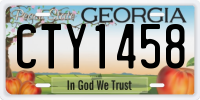 GA license plate CTY1458