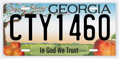 GA license plate CTY1460