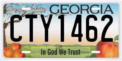 GA license plate CTY1462