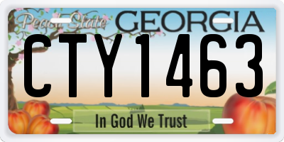 GA license plate CTY1463