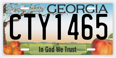 GA license plate CTY1465
