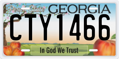 GA license plate CTY1466