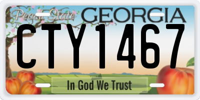GA license plate CTY1467