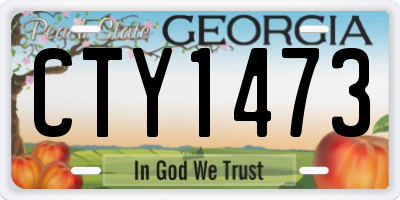 GA license plate CTY1473