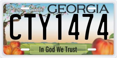 GA license plate CTY1474
