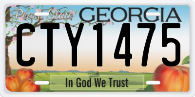 GA license plate CTY1475