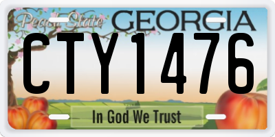 GA license plate CTY1476
