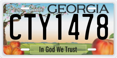 GA license plate CTY1478