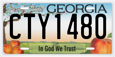 GA license plate CTY1480