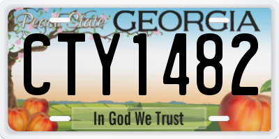 GA license plate CTY1482