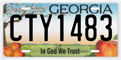 GA license plate CTY1483