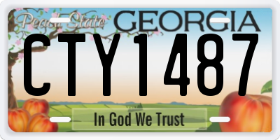 GA license plate CTY1487