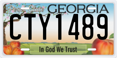 GA license plate CTY1489