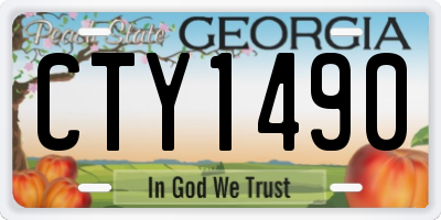 GA license plate CTY1490