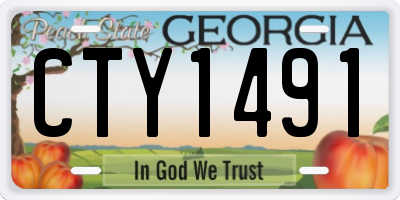 GA license plate CTY1491