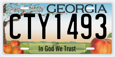 GA license plate CTY1493
