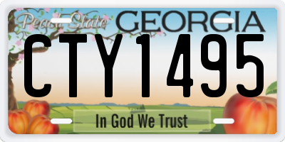 GA license plate CTY1495