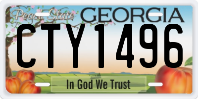 GA license plate CTY1496