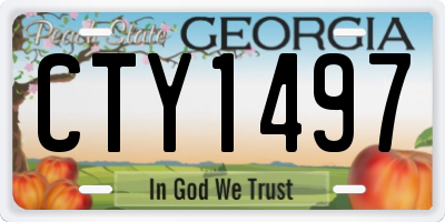 GA license plate CTY1497
