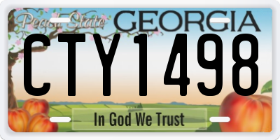 GA license plate CTY1498