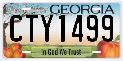 GA license plate CTY1499