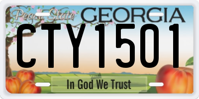 GA license plate CTY1501