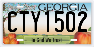GA license plate CTY1502
