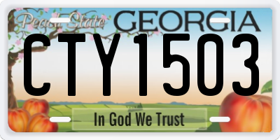 GA license plate CTY1503