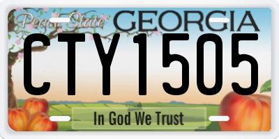 GA license plate CTY1505
