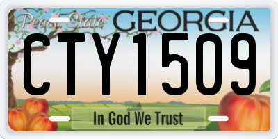 GA license plate CTY1509