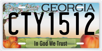 GA license plate CTY1512