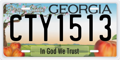 GA license plate CTY1513