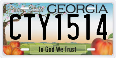 GA license plate CTY1514