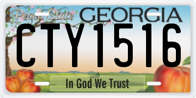 GA license plate CTY1516