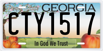 GA license plate CTY1517