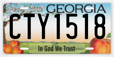 GA license plate CTY1518