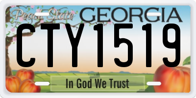 GA license plate CTY1519