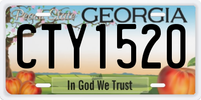 GA license plate CTY1520