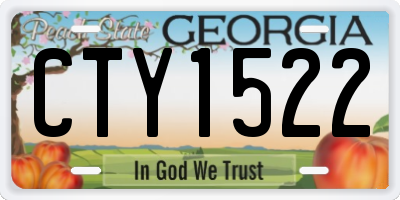 GA license plate CTY1522