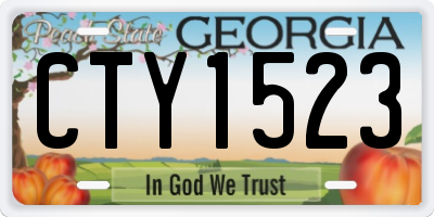 GA license plate CTY1523