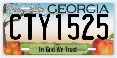 GA license plate CTY1525