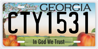 GA license plate CTY1531