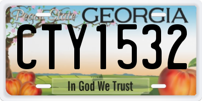 GA license plate CTY1532