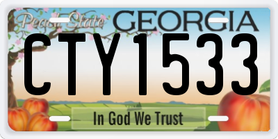 GA license plate CTY1533