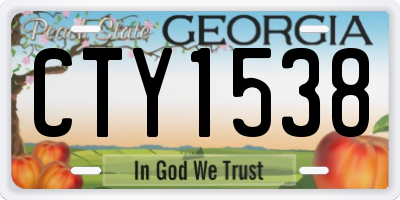 GA license plate CTY1538