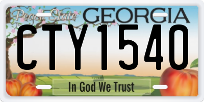 GA license plate CTY1540