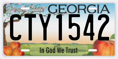 GA license plate CTY1542