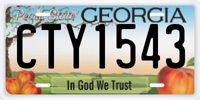 GA license plate CTY1543